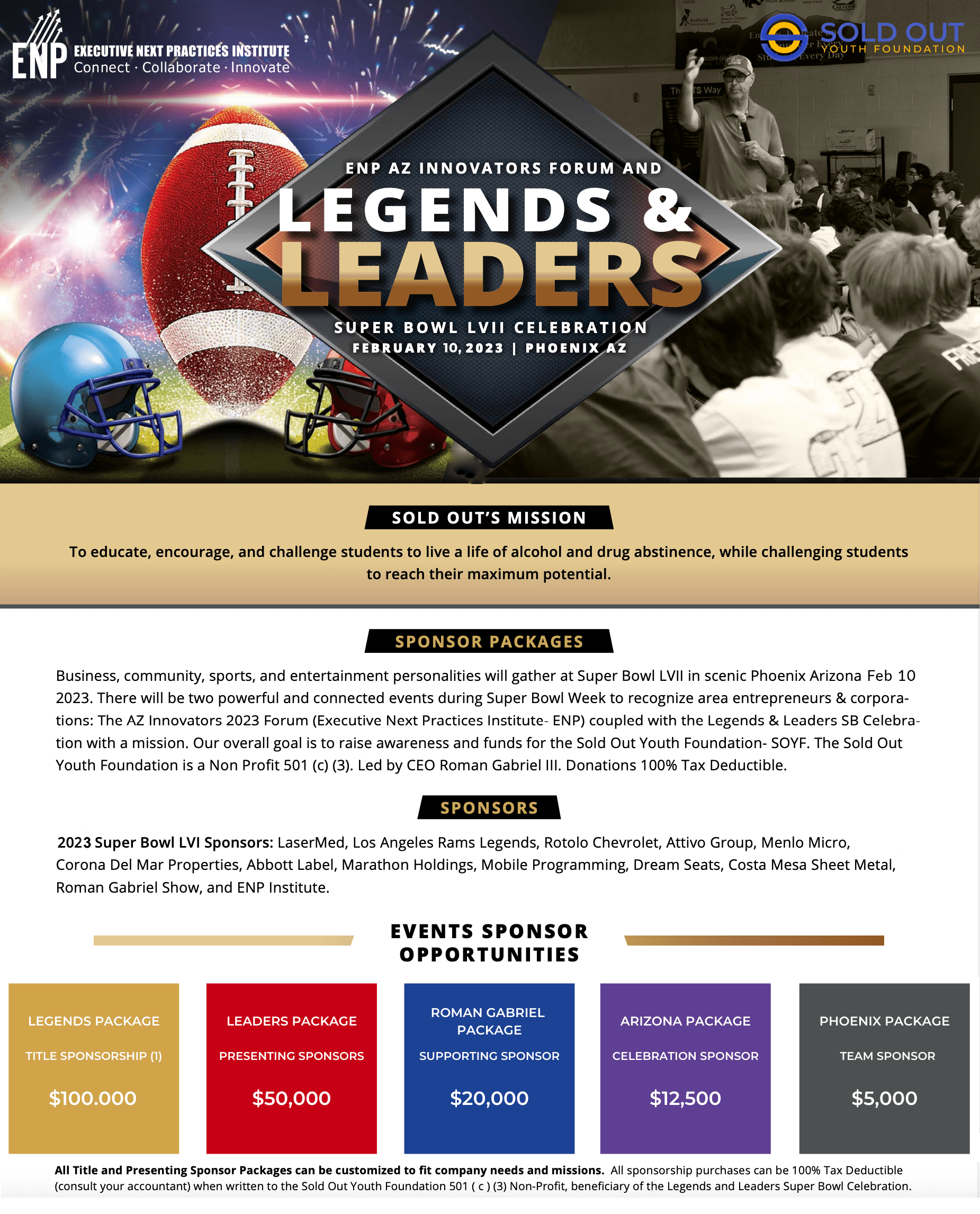 Legends and Leaders Sponsorships